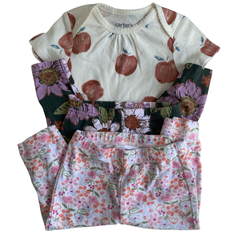 5-Piece Baby Girl Bundle Size 6 Months Pajamas, Tops & Romper Carter’s